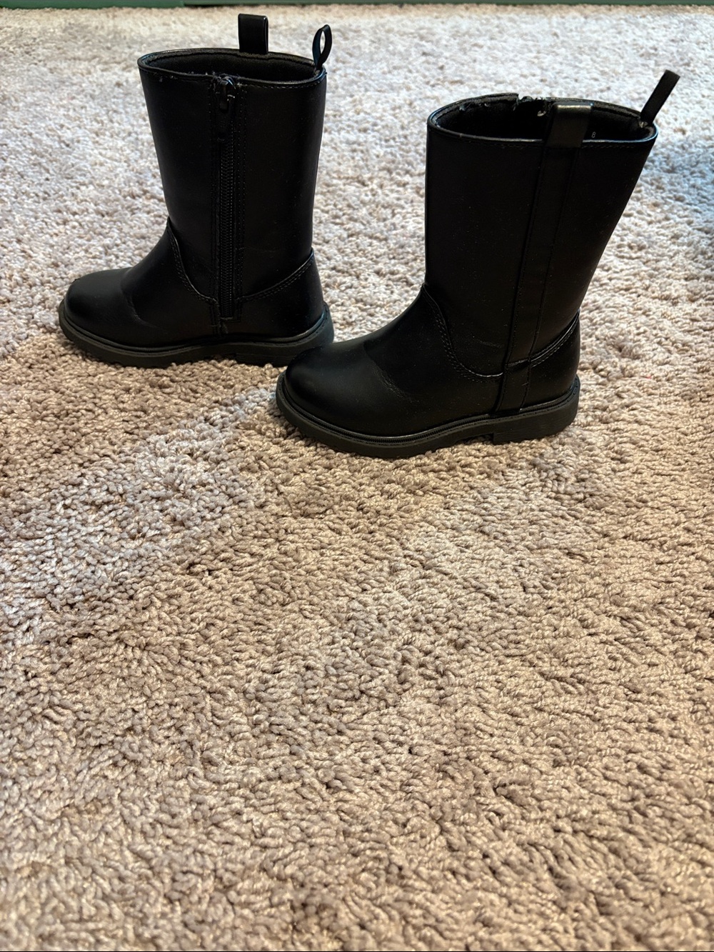 Old Navy Black Mid-Calf Kids Zip Boots